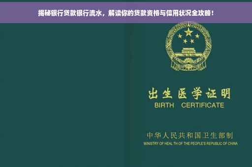 揭秘银行贷款银行流水，解读你的贷款资格与信用状况全攻略！