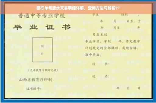 银行单笔流水交易明细详解，查询方法与解析??