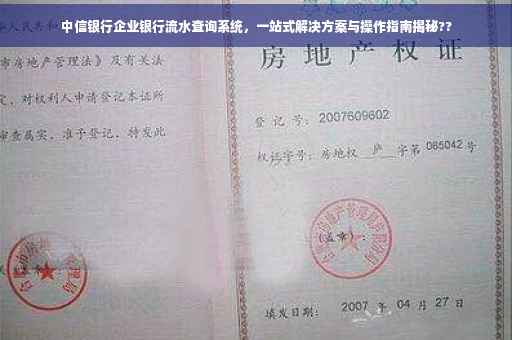 中信银行企业银行流水查询系统，一站式解决方案与操作指南揭秘??