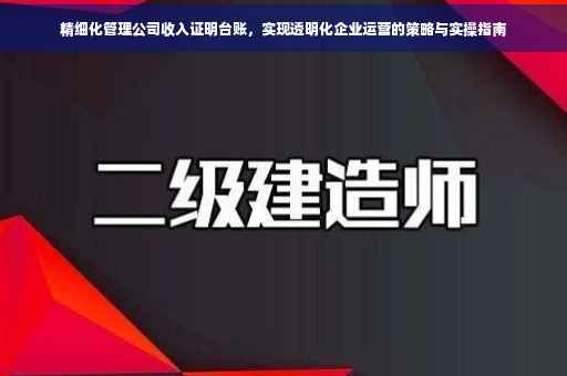 精细化管理公司收入证明台账，实现透明化企业运营的策略与实操指南