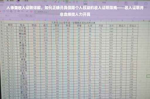 人事查收入证明详解，如何正确开具保障个人权益的收入证明指南——收入证明并非直接找人力开具