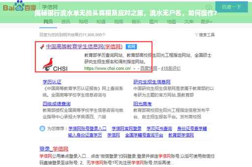 揭秘银行流水单无抬头真相及应对之策，流水无户名，如何操作？