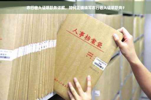 农行收入证明职务详解，如何正确填写农行收入证明职务？