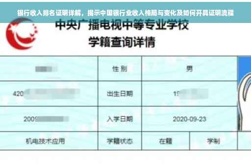 银行收入排名证明详解，揭示中国银行业收入格局与变化及如何开具证明流程