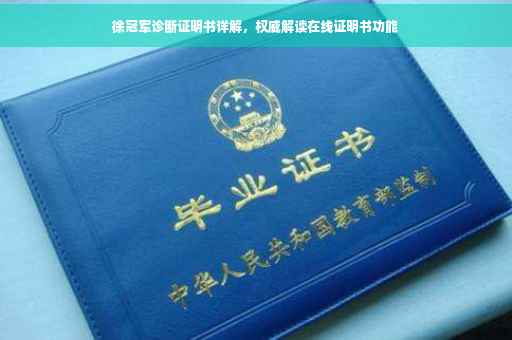 徐冠军诊断证明书详解，权威解读在线证明书功能