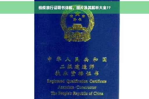 检疫放行证明书详解，图片及其解析大全??