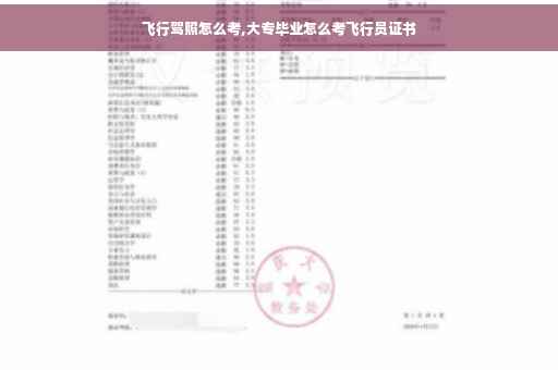 飞行驾照怎么考,大专毕业怎么考飞行员证书