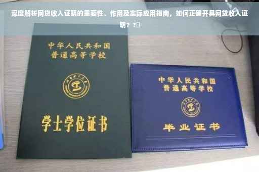 深度解析网贷收入证明的重要性、作用及实际应用指南，如何正确开具网贷收入证明？?✨