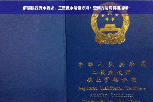 解读银行流水要求，工资流水是否必须？查询方法与真相揭秘！
