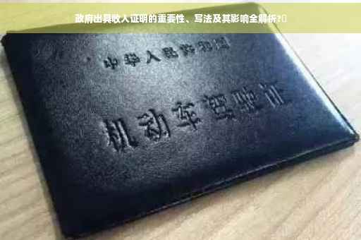 政府出具收入证明的重要性、写法及其影响全解析?✨