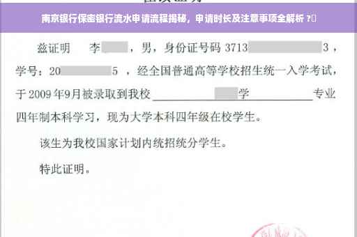南京银行保密银行流水申请流程揭秘，申请时长及注意事项全解析 ?✨