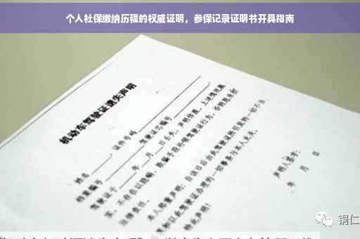 个人社保缴纳历程的权威证明，参保记录证明书开具指南