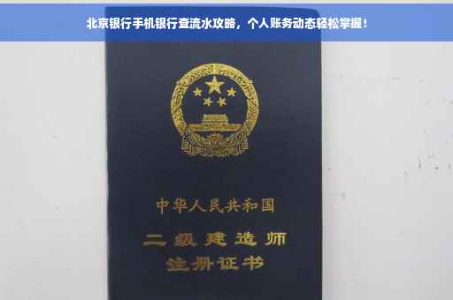 北京银行手机银行查流水攻略，个人账务动态轻松掌握！