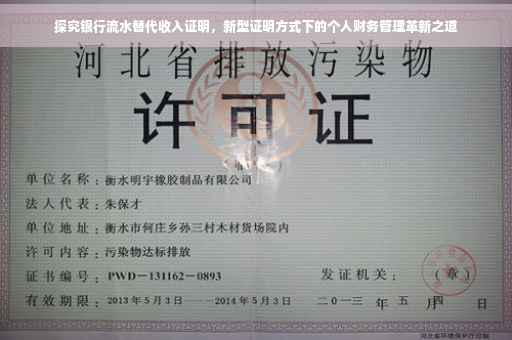 探究银行流水替代收入证明，新型证明方式下的个人财务管理革新之道