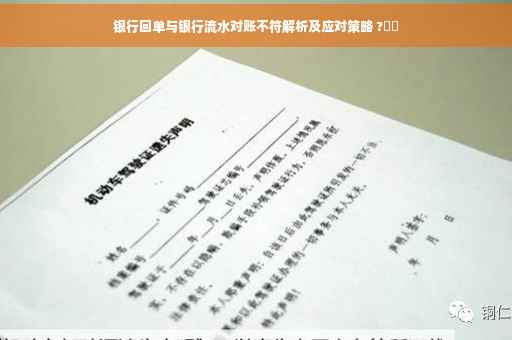 银行回单与银行流水对账不符解析及应对策略 ?⚡️
