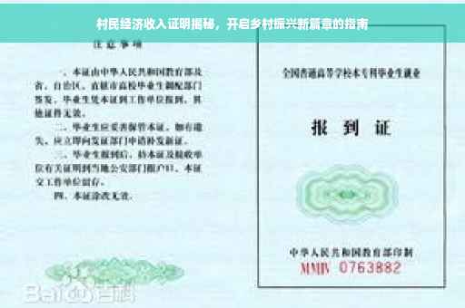 村民经济收入证明揭秘，开启乡村振兴新篇章的指南