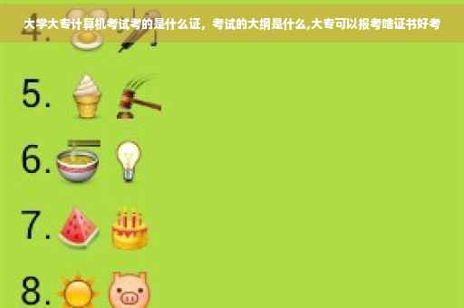 大学大专计算机考试考的是什么证，考试的大纲是什么,大专可以报考啥证书好考