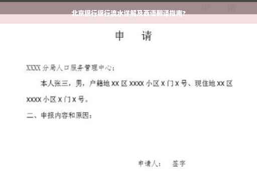 北京银行银行流水详解及西语翻译指南?