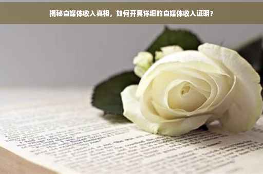 揭秘自媒体收入真相，如何开具详细的自媒体收入证明？