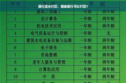 银行流水打印，哪些银行可以打印？