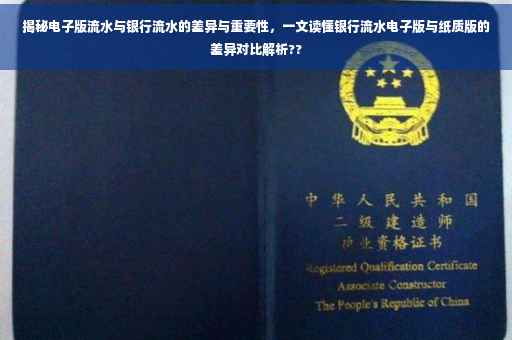 揭秘电子版流水与银行流水的差异与重要性，一文读懂银行流水电子版与纸质版的差异对比解析??