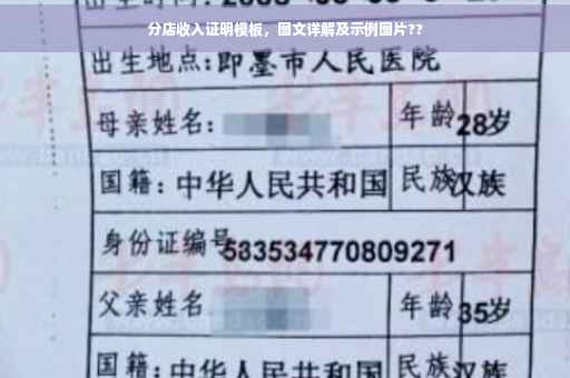 分店收入证明模板，图文详解及示例图片??
