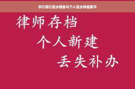 农行银行流水模板与个人流水样板展示