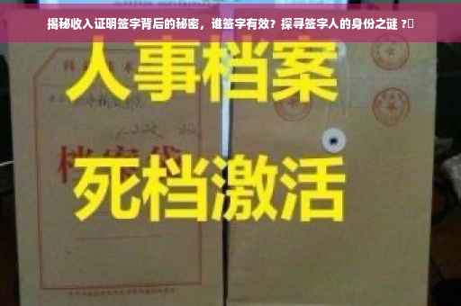 揭秘收入证明签字背后的秘密，谁签字有效？探寻签字人的身份之谜 ?✨
