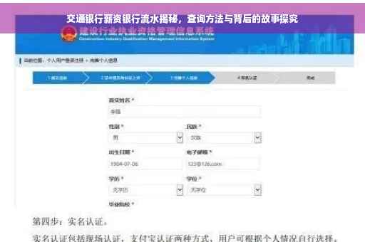 交通银行薪资银行流水揭秘，查询方法与背后的故事探究
