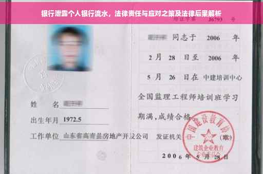 银行泄露个人银行流水，法律责任与应对之策及法律后果解析