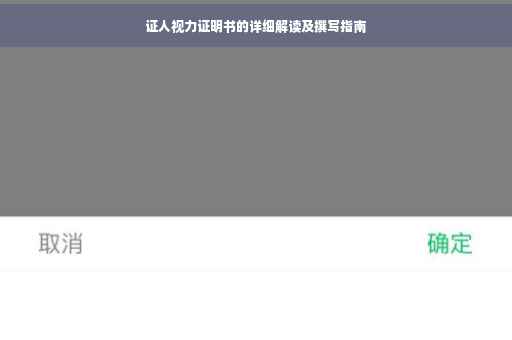 证人视力证明书的详细解读及撰写指南