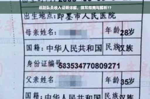 巡防队员收入证明详解，撰写指南与解析??