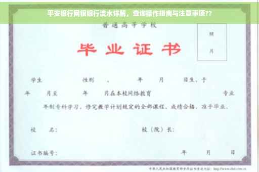 平安银行网银银行流水详解，查询操作指南与注意事项??