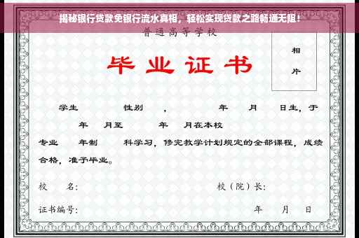 揭秘银行贷款免银行流水真相，轻松实现贷款之路畅通无阻！