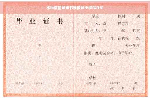 水痘病情证明书模板及小程序介绍