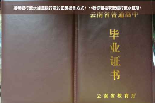 揭秘银行流水加盖银行章的正确操作方式！??教你轻松获取银行流水证明！