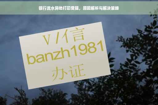 银行流水异地打印受阻，原因解析与解决策略