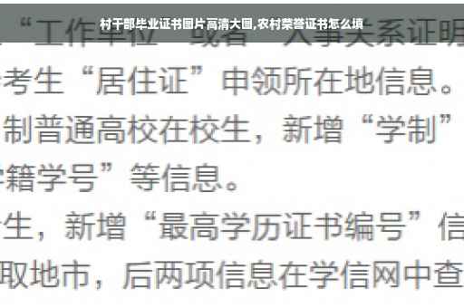 村干部毕业证书图片高清大图,农村荣誉证书怎么填