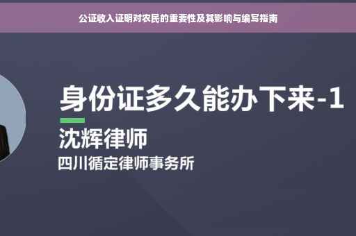 公证收入证明对农民的重要性及其影响与编写指南