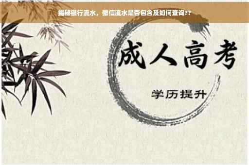 揭秘银行流水，微信流水是否包含及如何查询??