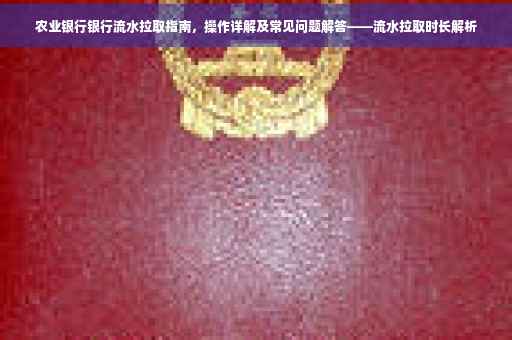 农业银行银行流水拉取指南，操作详解及常见问题解答——流水拉取时长解析