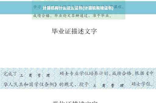 计算机有什么这么证书(计算机有啥证书)