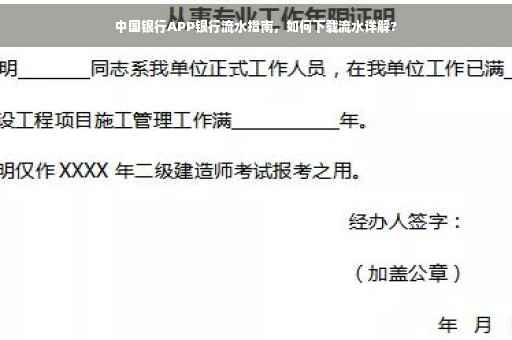 中国银行APP银行流水指南，如何下载流水详解?