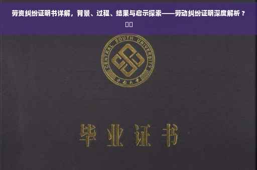 劳资纠纷证明书详解，背景、过程、结果与启示探索——劳动纠纷证明深度解析 ?⚡️