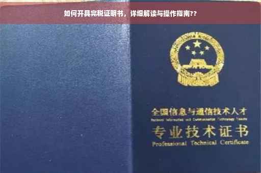 如何开具完税证明书，详细解读与操作指南??