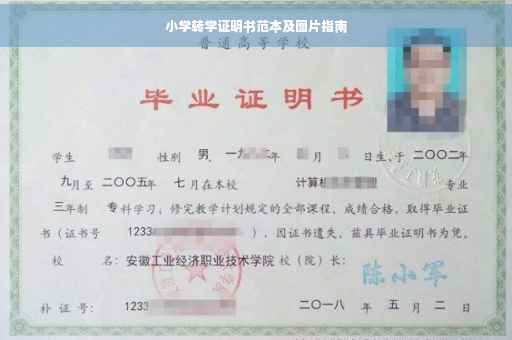 小学转学证明书范本及图片指南