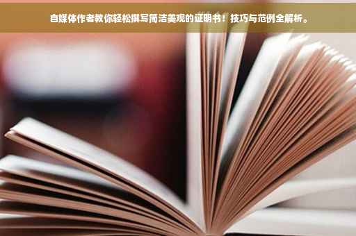 自媒体作者教你轻松撰写简洁美观的证明书！技巧与范例全解析。
