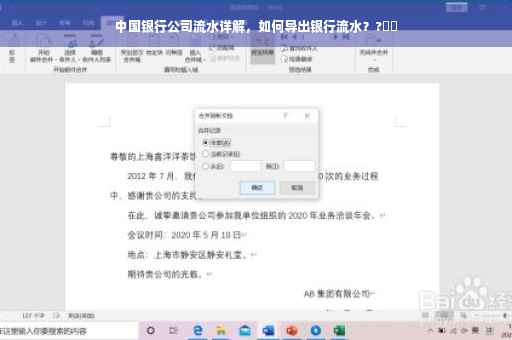 中国银行公司流水详解，如何导出银行流水？?⚡️