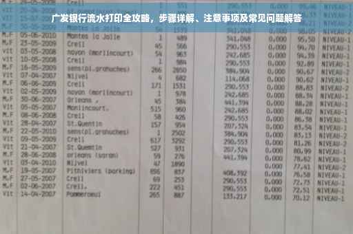 广发银行流水打印全攻略，步骤详解、注意事项及常见问题解答