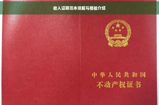 收入证明范本详解与模板介绍